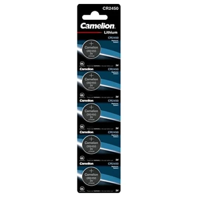 Immagine di Camelion 2450/b5 13005450 CR2450 Batteria a bottone al litio, confezione da 5, colore: Argento