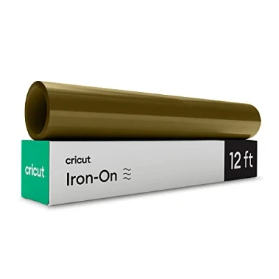 Immagine di Cricut Termotransferible Oro 3,6m Rotolo di Vinile a trasferimento Termico da Utilizzare con Tutte Le Macchine Taglio, Gold, 3.6m (12ft)