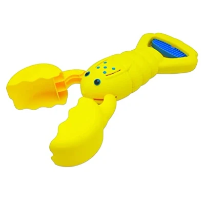 Immagine di alldoro giocattolo sabbia a forma di granchio, per bambini partire dai 3 anni, escavatore mano spiaggia e sabbiera, Colore Giallo, 63034