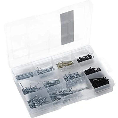 Immagine di Connex DP8500109 Assortimento di Chiodi e pettini, in Pratica plastica, 15 Pezzi, Adatto per casa, Hobby Officina, Scatola assortita, Diverse