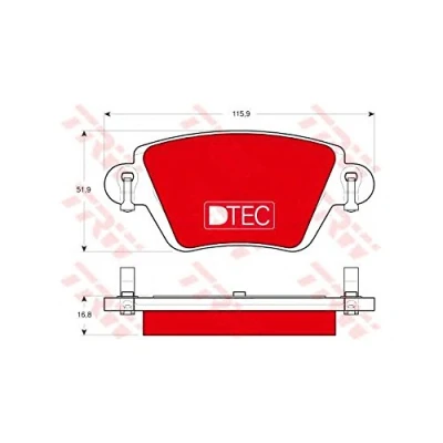 Immagine di TRW DTEC COTEC GDB1525DTE Kit pastiglie freno con segnalatore acustico usura bulloni pinza accessori RENAULT: Kangoo I, I Express