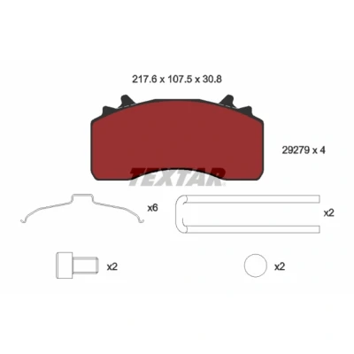 Immagine di TEXTAR 2927901 Kit pastiglie freno Predisposto per contatto segnalazione usura MAN: TGS, TGX