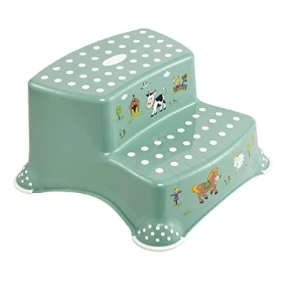Immagine di keeeper Scaletta a Due Gradini &quot;Funny Farm&quot;, Da 3 14 Anni circa, Funzione Antiscivolo, Igor, Nordic Green (Verde)
