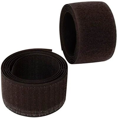 Immagine di Aerzetix C65986 Nastro/rotolo di scratch 40mm 1 metro auto aggrappante organizer/fermacavo striscia aggancio sacchetto indumento cinghia colore: marrone scuro in poliammide e poliestere