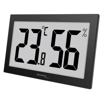 Immagine di Termometro digetales Igrometro XXL, WS9465, display molto leggibile, nero con LCD Jumbo per ufficio hotel Foyer