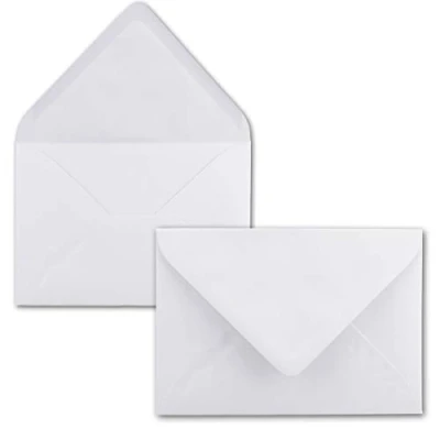 Immagine di Gustav Neuser Mini buste per lettere colorate, 5,2 x 7,6 cm, con lembo umido, saluti, biglietti d&#039;auguri, ciondoli e regali in denaro 25 Umschläge 10 bianco brillante.