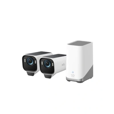 Immagine di eufy Security eufyCam S3 Pro Kit di telecamere sicurezza a energia solare per esterni, wireless, con pannello solare, visione notturna colori, 4K, Forever Power 2.0, riconoscimento facciale AI,