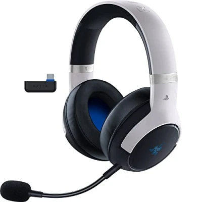 Immagine di Razer Kaira HyperSpeed (licenza Playstation) Cuffie da gioco wireless per Playstation 2,4 e Bluetooth (Triforce 50mm, microfono HyperClear, USB, multipiattaforma) Bianco