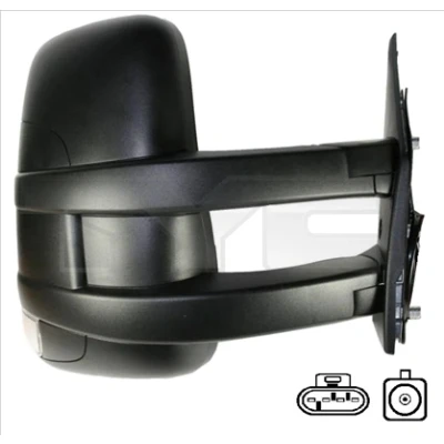 Immagine di Specchietto retrovisore esterno Tyc 315 0017 Dx per specchio a regolazione manuale, convesso, Braccio lungo, con antenna