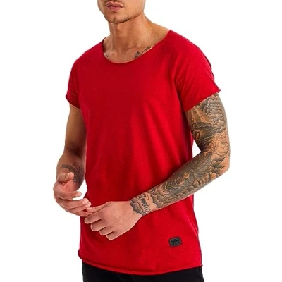 Immagine di Leif Nelson Maglietta Uomo per L&#039;Estate, con Scollo Rotondo (Rosso, Taglia S), vestibilità Regolare, da 100% Cotone