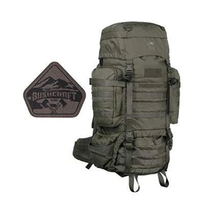 Immagine di TACWRK Tasmanian Tiger TT Raid Pack MK3 Oliv con toppa Bushcraft gratuita Zaino militare da 52 l cintura in vita rimovibile, sistema Molle compatibile e preparazione del di idratazione