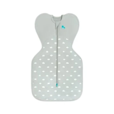 Immagine di Love To Dream Swaddle Up 1.5T Pile di cotone elasticizzato NB (2,2 3,8 kg) Stage 1, riduce il riflesso startle, ideale per neonati, sonno confortevole, luna e schiena, verde oliva chiaro