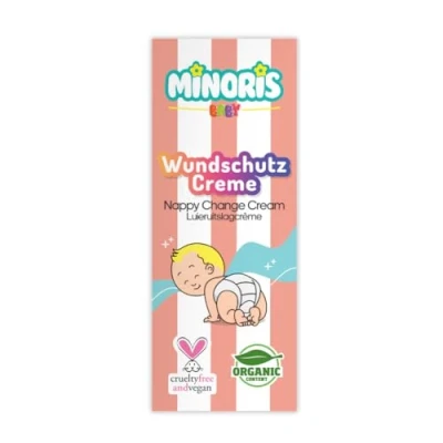 Immagine di Minoris Baby Diaper Rash Cream, Maximum Strength, Ossido di zinco e contenuti biologici, Fast Relief, Formula ipoallergenica, Soothes, Protects &amp; Relieves Overnight Senza fragranze 55 g