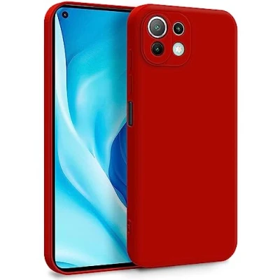 Immagine di MyGadget Cover per Xiaomi Mi 11 Lite 5G Custodia in Silicone Morbido a Doppio Strato Case con Protezione Fotocamera &amp; Fodera Interna Antigraffio Rosso
