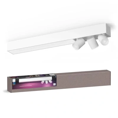 Immagine di Philips Hue White &amp; Color Ambiance Centris a 3 faretti, regolabile, 16 milioni di colori, controllabile tramite app, compatibile con Amazon Alexa, bianco.