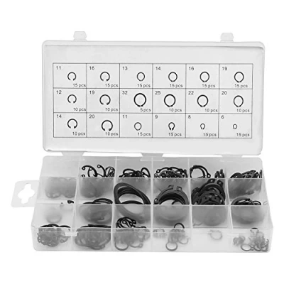Immagine di GLOGLOW 225pcs Anello di Sicurezza C Clip, Portatile Interno e Esterno a Scatto 18 Dimensioni con Scatola plastica