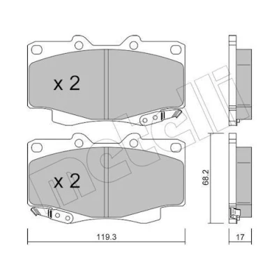 Immagine di METELLI 22 0129 1 Kit pastiglie freno con segnalatore acustico usura TOYOTA: HILUX 3 Pick up, Pritsche/Fahrgestell (KUN1, TGN3, TGN2, TGN1,