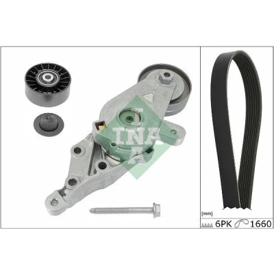 Immagine di INA 529 0491 10 Kit cinghie Poly V Controllare corsa libera generatore ed ev. sostituire VOLKSWAGEN: Golf 4, 4 Variant, SEAT: Leon I Hatchback