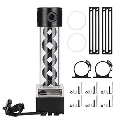 Immagine di VBESTLIFE Serbatoio della Pompa di Raffreddamento ad Acqua per PC, Pub FS6MB 24 da 800 L/H Anodo in Alluminio 4 Metri Testa(Nero)