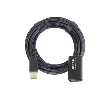 Immagine di PremiumCord Cavo Prolunga USB Attivo con Ripetitore 25m, a Maschio B Maschio, 2.0 Ad Alta velocità, 2X Schermato, AWG20/28, Colore Nero, Lunghezza 25m