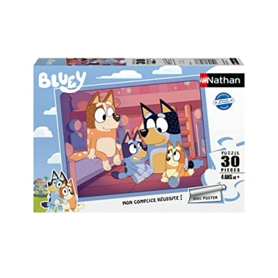 Immagine di Puzzles Nathan Puzzle 30 pièces Heure de dormir Bluey Bingo Bambini, Multicolore, 4005556861637