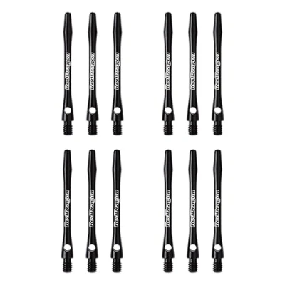 Immagine di RED DRAGON Laser Inciso Alluminio Alberi Freccette Aste Medi Nero 4 Set per Confezione (12 in Totale)