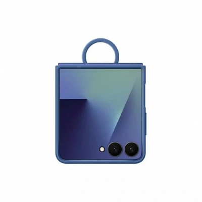 Immagine di Samsung silicone Case with Ring Custodia pieghevole in con anello per Galaxy Z Flip7, Blue