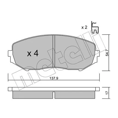 Immagine di METELLI 22 0766 0 Kit pastiglie freno con segnalatore acustico usura SUZUKI: Grand Vitara 2 SUV