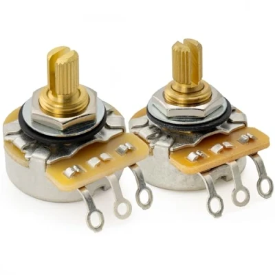 Immagine di CTS 450G A250K+B250K Potenziometro Ottone Corto Split Shaft 1/4 Pollice 10% Audio Linear Taper Pots per Chitarra Elettrica Basso(Set di 1A1B)