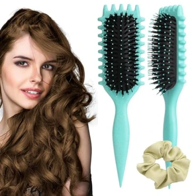 Immagine di XFSRG Spazzola Capelli per Ricci Multifunzionale Styling Define Riduce la Rottura Elimina i Nodi Pettinare Uomo Donna