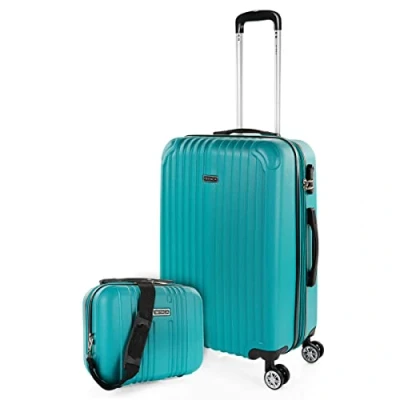 Immagine di ITACA Valigia Media da Viaggio Rigide. Trolley Medio con 4 Ruote. Materiale ABS Rigida in Offerta Resistente e Super Leggero 20 kg Lucchetto TSA T71560B, Verde menta