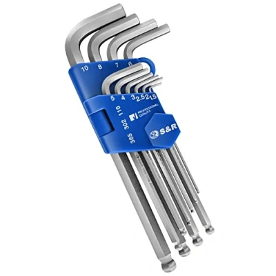 Immagine di S&amp;R 10 Chiavi a brugola lunghe in mm. Set Esagonali Maschio da 9 22.4 cm