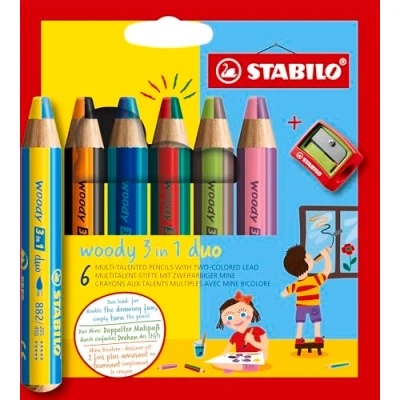 Immagine di Matita colorata Multi Funzione STABILO woody 3 in 1 duo, Mina 2...