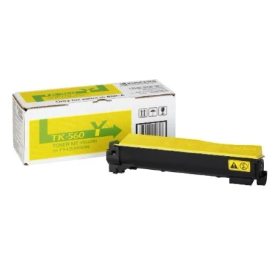 Immagine di Toner Kyocera TK 560 giallo. Cartuccia cartridge originale 1T02HNAEU0. Compatibile per stampanti ECOSYS P6030cdn, FS C5300DN, C5350DN