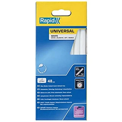 Immagine di Rapid Stick di colla da 12 mm bianco universale Ø12 x 190 mm, 48 pezzi, 880 g, confezionati in scatola