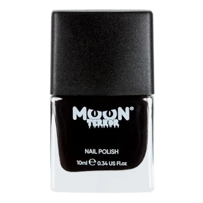 Immagine di Moon Terror smalto per unghie di Halloween trucco SFX, effetti speciali, unghie, Mezzanotte nera, 10 ml (confezione da 1)