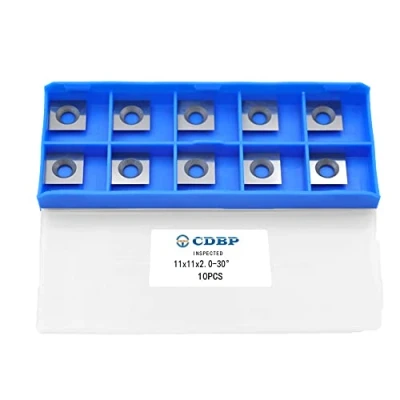 Immagine di CDBP 11 x 2,0 mm inserti in metallo duro quadrati da per tornitura del legno , reversibili, 10 pezzi