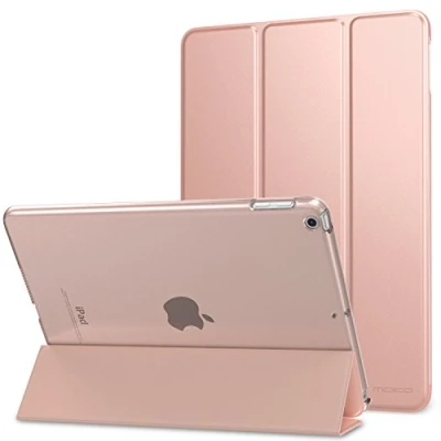 Immagine di MoKo Smart Cover per iPad 6a Generazione 2018/5a 2017 da 9,7&quot;, Ultra Sottile Leggero Custodia con Funzione di Auto Sveglia/Sonno Retro Semi Trasparente Rigido, Oro Rosa