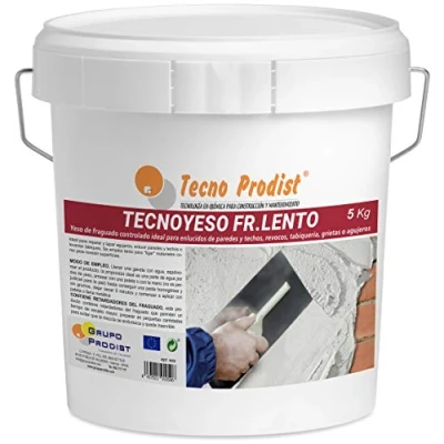 Immagine di Tecno YESO LENTO Malta A Presa Rapida Controllata Di Prodist, (5 Kg) Intonaco Controllata. Ideale Per Intonaco, Rinzaffo, Pareti Divisorie In Cartongesso, Crepe O Buchi.