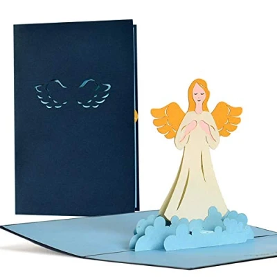 Immagine di Diese Klappkarten Biglietto Pop Up Prima Comunione e Cresima Battesimo Bimbo Bambina Biglietti Auguri Bambino Design con Colomba