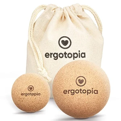 Immagine di Ergotopia Sfera per Massaggio Fasciale in Sughero Antibatterico e Resistente, Massaggiante Ecologica l&#039;Automassaggio Mirato dei Punti Trigger delle Tensioni Muscolari