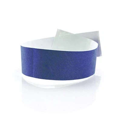 Immagine di FUN FAN LINE 200 Braccialetti di identificazione in Carta tyvek con Controllo Numerati e Chiusura Adesiva. Intrasferibile Resistente all&#039;Acqua. 19 o 25mm. (19mm Larghi, Blu)