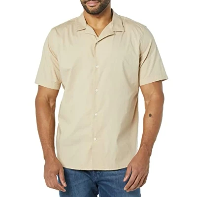 Immagine di Amazon Essentials Camicia da Vacanza dalla vestibilità Aderente Uomo, Marrone Kaki, S