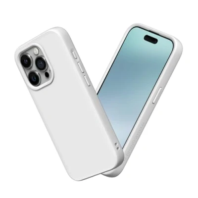 Immagine di RhinoShield Case Compatible with [iPhone 15 Pro Max] SolidSuit Shock Absorbent Slim Design Protective Cover Premium Matte Finish 3.5M / 11ft Drop Protection Classic White