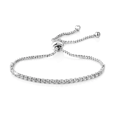 Immagine di Philip Jones Bracciale dell&#039;Amicizia Solitario Placcato in Argento Creato con Cristalli Zircondia®