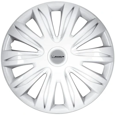 Immagine di MICHELIN Feline Copricerchi bianchi 15 Pollici Universali Set di 4 Auto Plastica ABS Sistema Visione Notturna Bianco