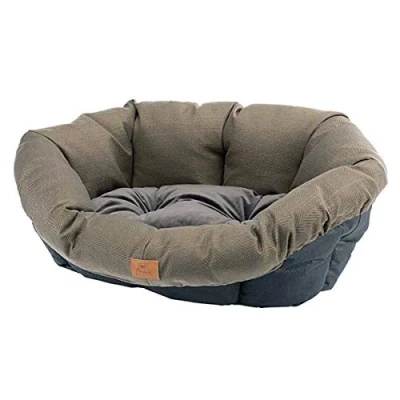 Immagine di Ferplast Cuscino per Cuccia Cane e Gatto SOFA&#039; TWEED 2, Materassino Imbottito Lettino Cani Gatti Ricambio Cesta in Plastica Gatti, Lavabile, 52 x 39 h 21 cm, Marrone