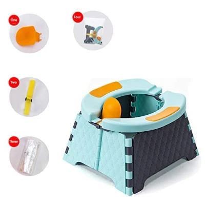 Immagine di Sedile Portatile Vasino per Bambini Honboom da Viaggio WC Pieghevole Interni ed Esterni (Blu)