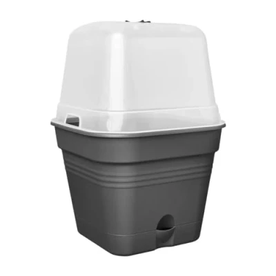 Immagine di elho Green Basics Growpot Square Allin1 20 Vaso da Coltivazione Nero Coltura E Raccolta Ø 19.5 x H 16.5 cm