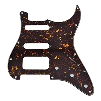 Immagine di KAISH 11 fori moderni Strat HSS battipenna 2 vite angolo rotondo Humbucking pickup montaggio adatto American Fender Dark Tortoise